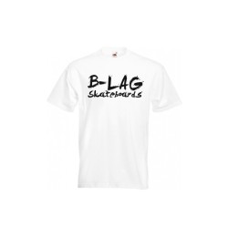 B-LAG Skateboards T-Shirt Brush Font White