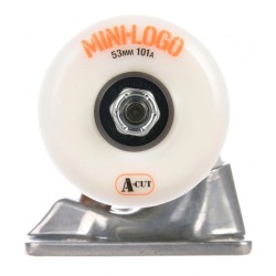 Mini Logo Truck Set 8.38 White A-Cut Wheels 101A Set of 2