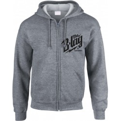 B-LAG Skateboards Full Zip Hooded Sweater Small Logo Chest Grey