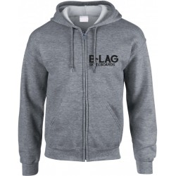 B-LAG Skateboards Full Zip Hooded Sweater Small Letter Chest Grey