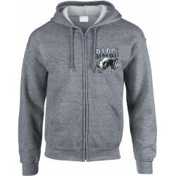 B-LAG Skateboards Full Zip Hooded Sweater Small Bat Grey