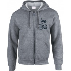 B-LAG Skateboards Full Zip Hooded Sweater Cat Grey