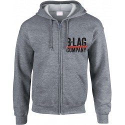 B-LAG Skateboards Full Zip Hooded Sweater Company Logo Red Grey