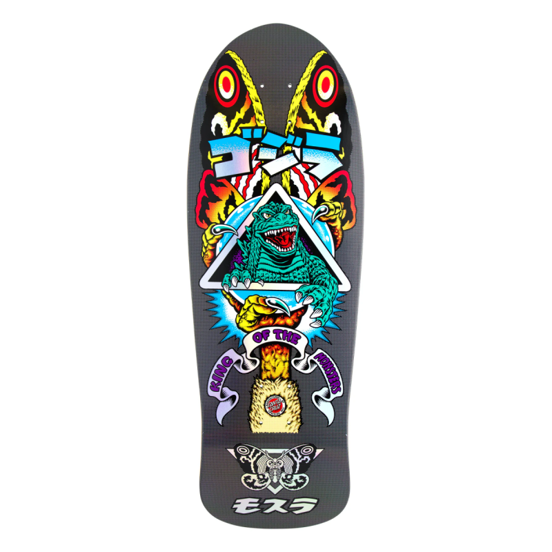 Santa Cruz X Godzilla (10.26 inch) Mothra Natas Black Skateboard Deck