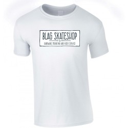 B-LAG Skateboards T-Shirt Shop Sign Big Bright White