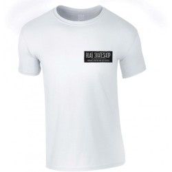 B-LAG Skateboards T-Shirt Shop Sign Small Dark White