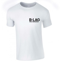 B-LAG Skateboards T-Shirt Small Letter Chest White