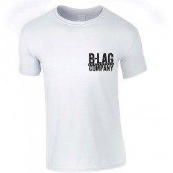 B-LAG Skateboards T-Shirt Company Logo BK White Small Chest