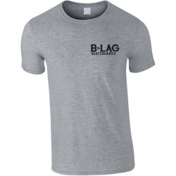 B-LAG Skateboards T-Shirt Small Letter Chest Grey