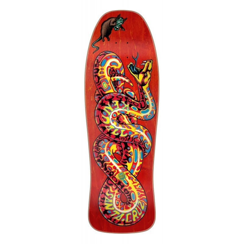 Santa Cruz 9.975" Jeff Kendall Snake Red Nature Stain Oldschool Reissue Skateboard Deck