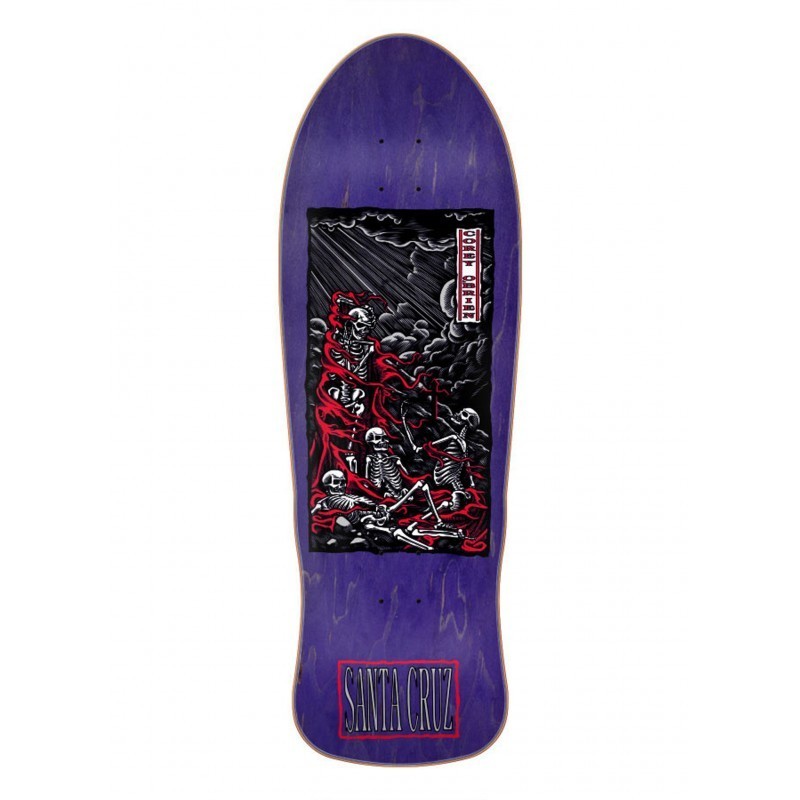 Santa Cruz 9.80" O'Brien Purgatory Stain Purple Oldschool Reissue Skateboard Deck