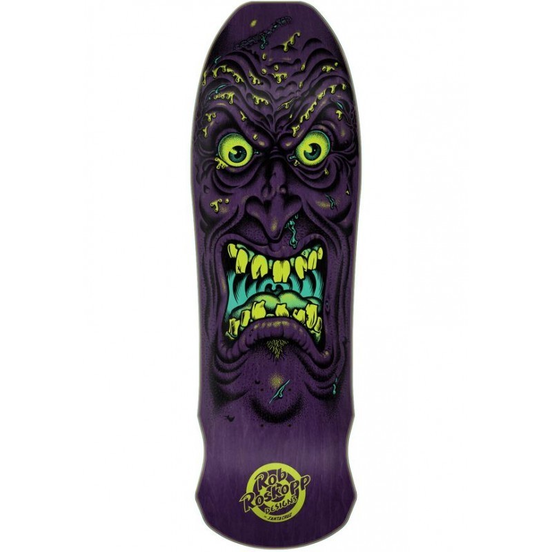 Santa Cruz 9.50" Rob Roskopp Face Purple Oldschool Reissue Skateboard Deck